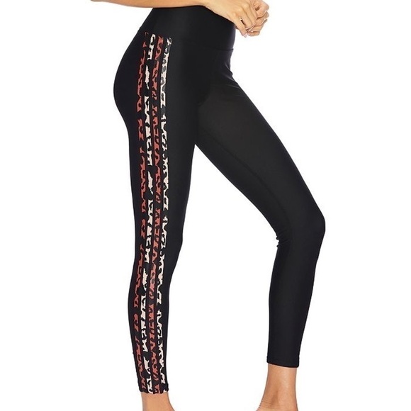 Beach Riot Black Leggings with Red and White Accents - Picture 1 of 2